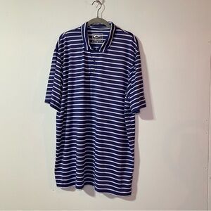 Drake Performance Lightweight Striped Polo, Blue/White, Size XL